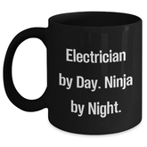 Electrician Gifts from Men - Funny Quote Black Coffee Mug, Perfect for Father's Day Unique Gifts for Electricians - Main