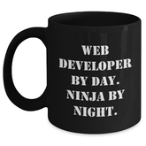 Web Developer Ninja Coffee Mug, Funny Graduation Gifts from Friends to Web Developers, Black 11oz or 15oz - Main