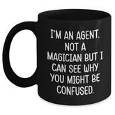 Funny Agent Graduation Gifts from Friends and Coworkers - I'm An Agent Black Coffee Mug - Main