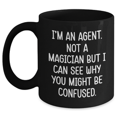 Funny Agent Graduation Gifts from Friends and Coworkers - I'm An Agent Black Coffee Mug - Main