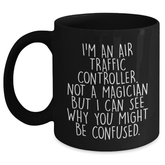 Air Traffic Controller Funny Gifts for Men, Black Coffee Mug with Inspirational Quote, Unique Graduation Gifts from Friends - Main