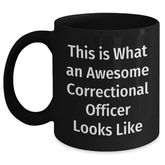 Funny Correctional Officer Gifts for Dad from Men on Father's Day, Awesome Black Coffee Mug - Main