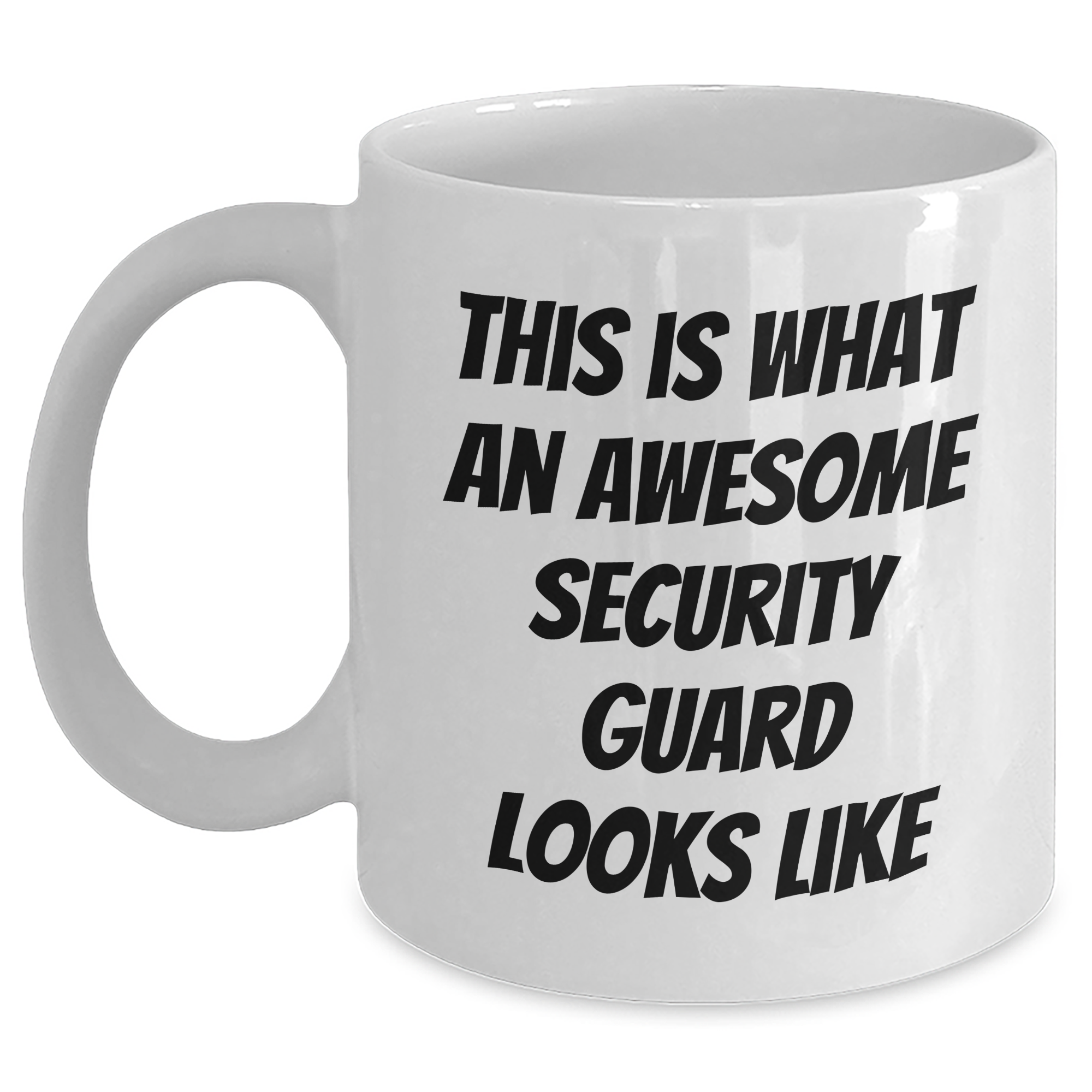 Funny Security Guard Gifts from Friends for Awesome Security Guard, White Coffee Mug for Graduation - Main