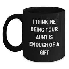 Funny Gift for Aunt from You, Unique Black Coffee Mug for Aunt, Christmas Morning - Main