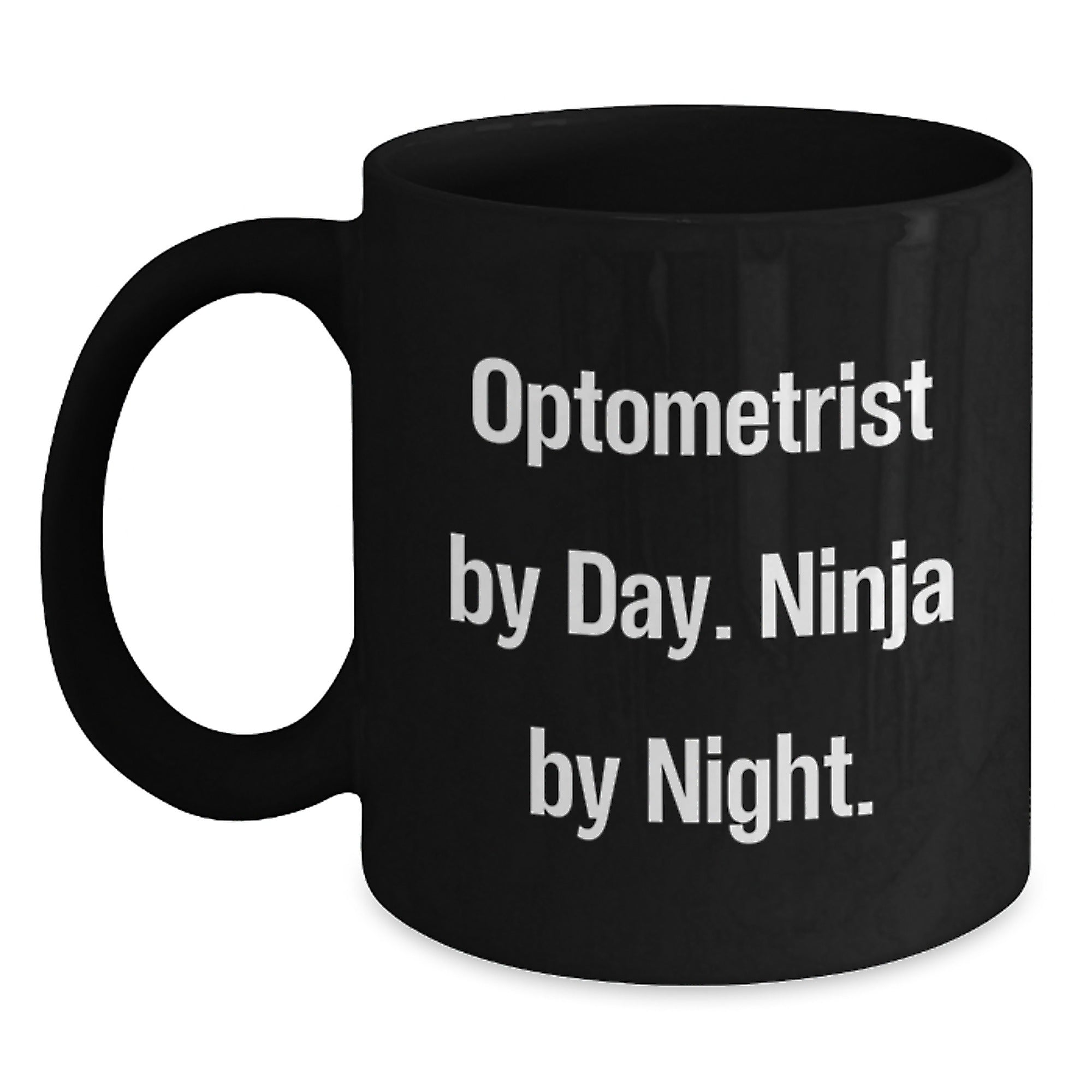 Optometrist Gifts for Men, Women, Friends - Funny Black Coffee Mug - Gifts from Family, Coworkers - Optometrist By Day, Ninja By Night Christmas Unique Gifts - Main