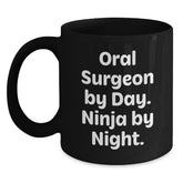 Funny Gifts from Men to Oral Surgeon, Black Coffee Mug, Christmas Unique Presents - Main