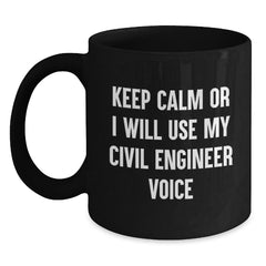 Civil Engineer Gifts from Men, Funny Black Coffee Mug for Christmas Unique Presents for Civil Engineers Friends - Main
