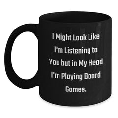 Funny Board Games Lover Gifts from Friends for Men, Unique Black Coffee Mug for Christmas Morning - Main