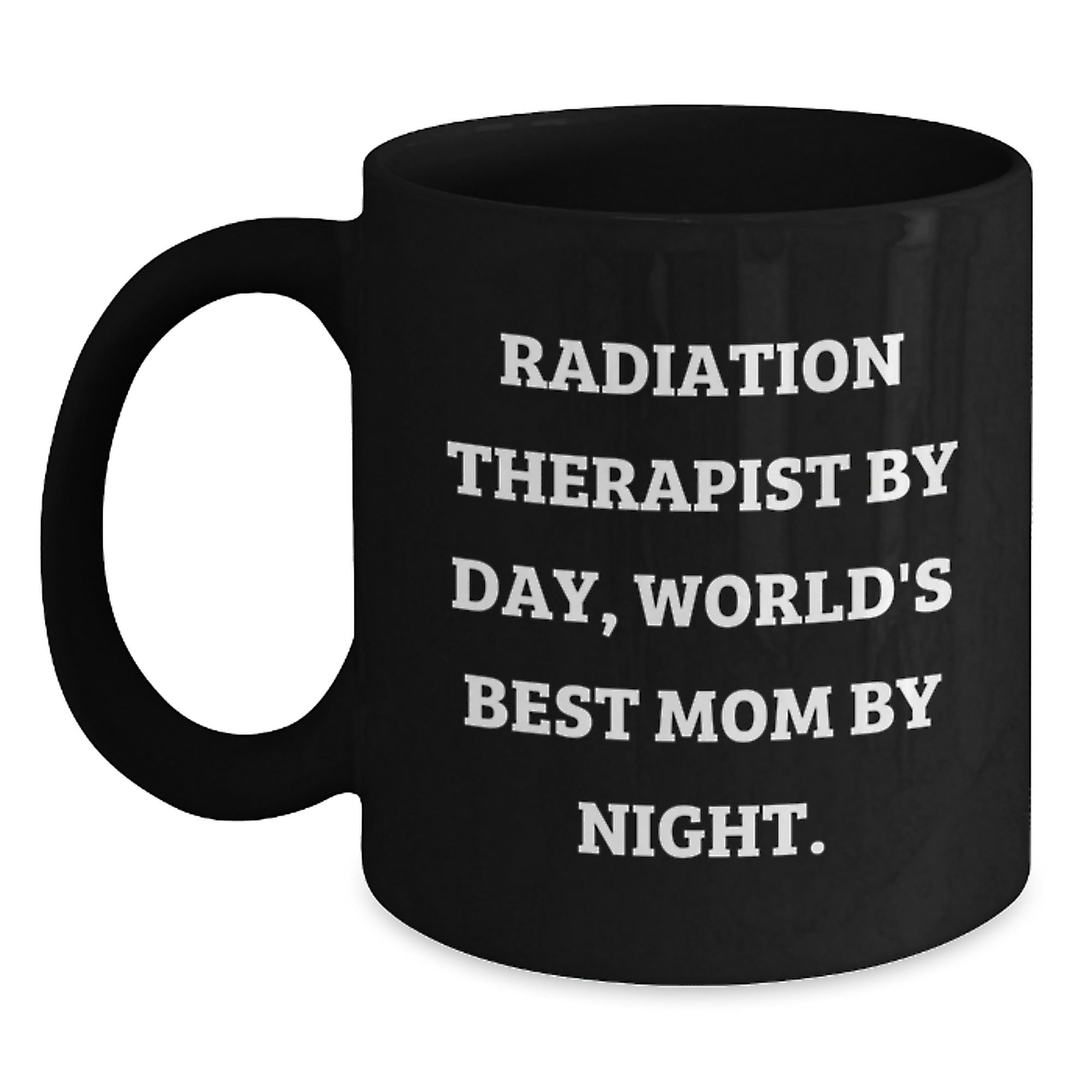 Funny Radiation Therapist Gifts - World's Best Mom Black Coffee Mug, Gifts from Friends for Birthday Unique - Main