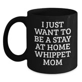 Funny Whippet Dog Gifts for Men Women Friends Family from Home Whippet Mom Black Coffee Mug Christmas Unique Presents - Main
