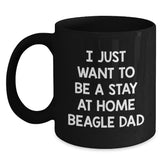 Funny Beagle Dog Lover Gifts from Dad, Beagle Dad's Graduation Unique Gifts for Him, Black Coffee Mug for Men - Main