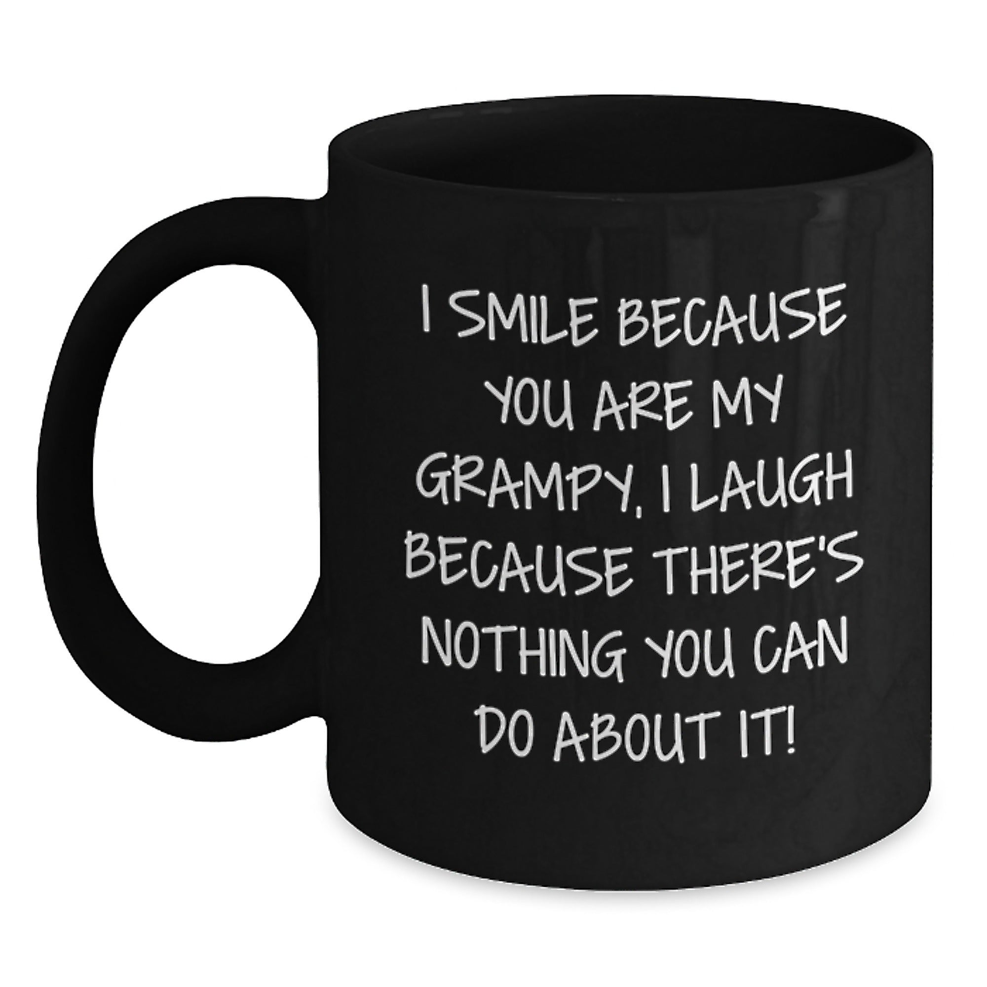 Funny Grampy Christmas Unique Gifts from Grandkids Black Coffee Mug I Smile Because You Are My Grampy - Main