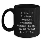 Funny Athletic Trainer Gifts from Friends for Men and Women Black Coffee Mug - Main