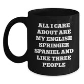 Funny English Springer Spaniel Dog Lover Black Coffee Mug Gifts for Her from Men - Unique Valentine's Unique Gifts - Main