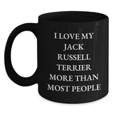 Funny Jack Russell Terrier Dog Gifts from Men, Women, Friends, Coworkers, Family - Black Coffee Mug for Jack Russell Terrier Dog Lover, Valentine's Unique Gifts - Main