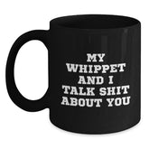 Funny Whippet Dog Lover Black Coffee Mug Gifts for Whippet Enthusiasts, Unique Valentine's Gifts from Friends to Family - Main