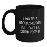 Funny groundskeeper Black Coffee Mug Gifts for Men from Friends at Christmas - Main