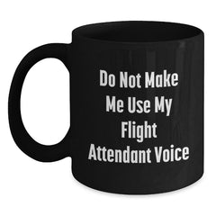 Flight Attendant Humor Funny Christmas Unique Gifts from Friends Unique Black Coffee Mugs for Flight Attendant Men Women Coworkers Family - Main