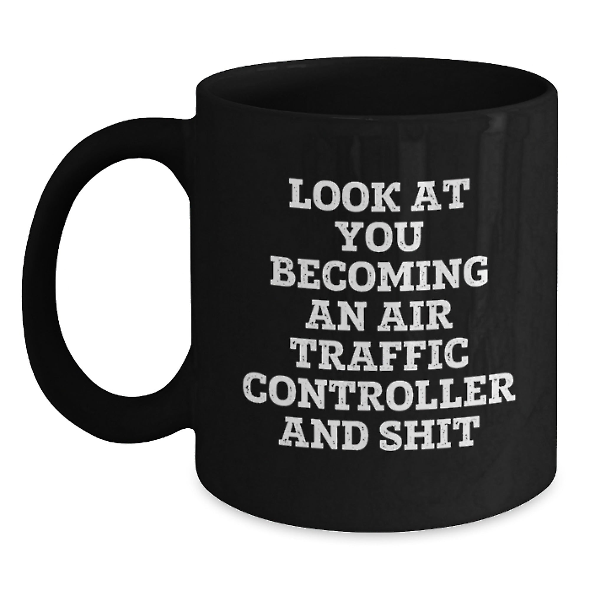 Funny Air Traffic Controller Jokes Black Coffee Mug Gifts for Him from Son - Main