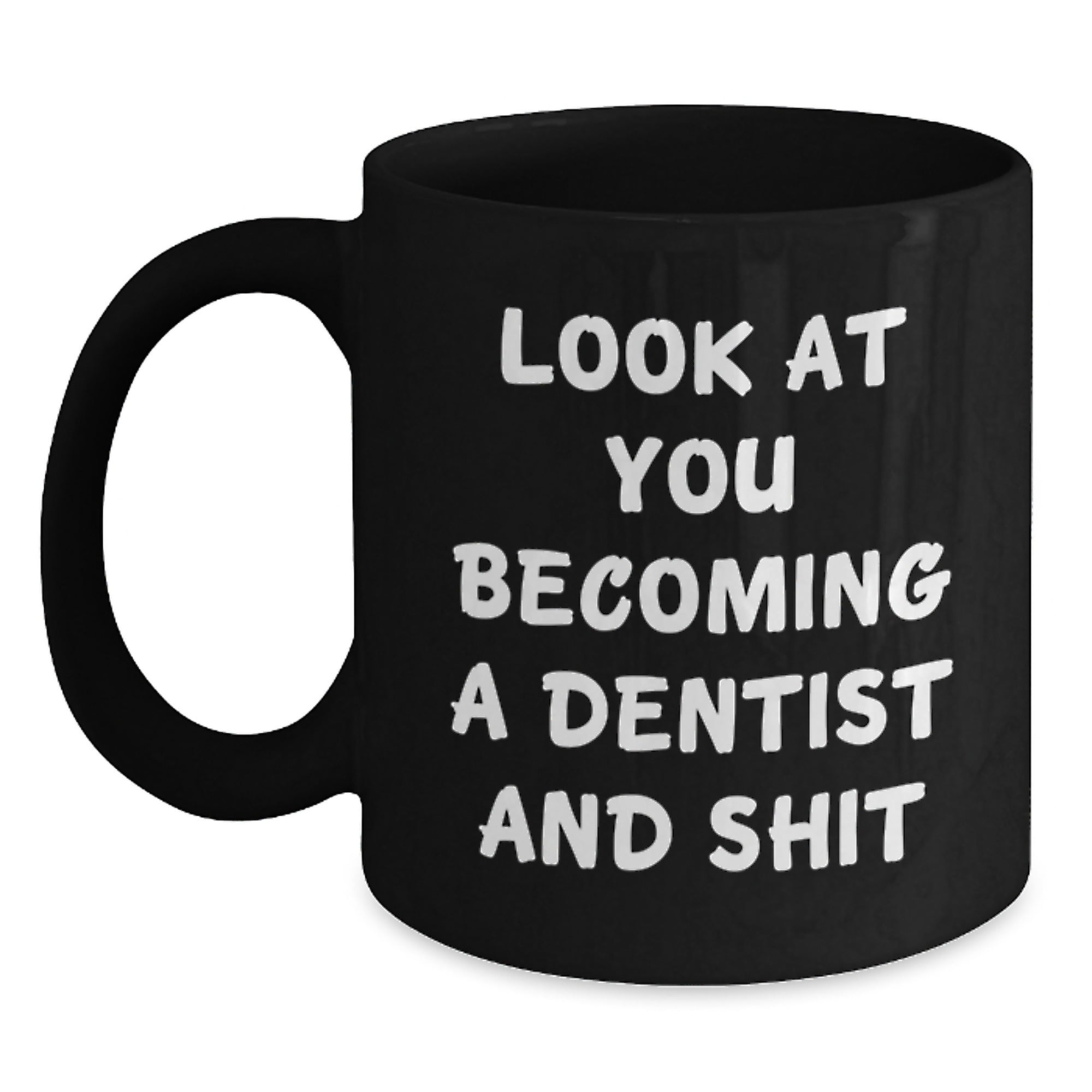 Funny Dentist Gifts from Friends - Black Coffee Mug - Christmas Unique Gifts for Dentist Men - Main
