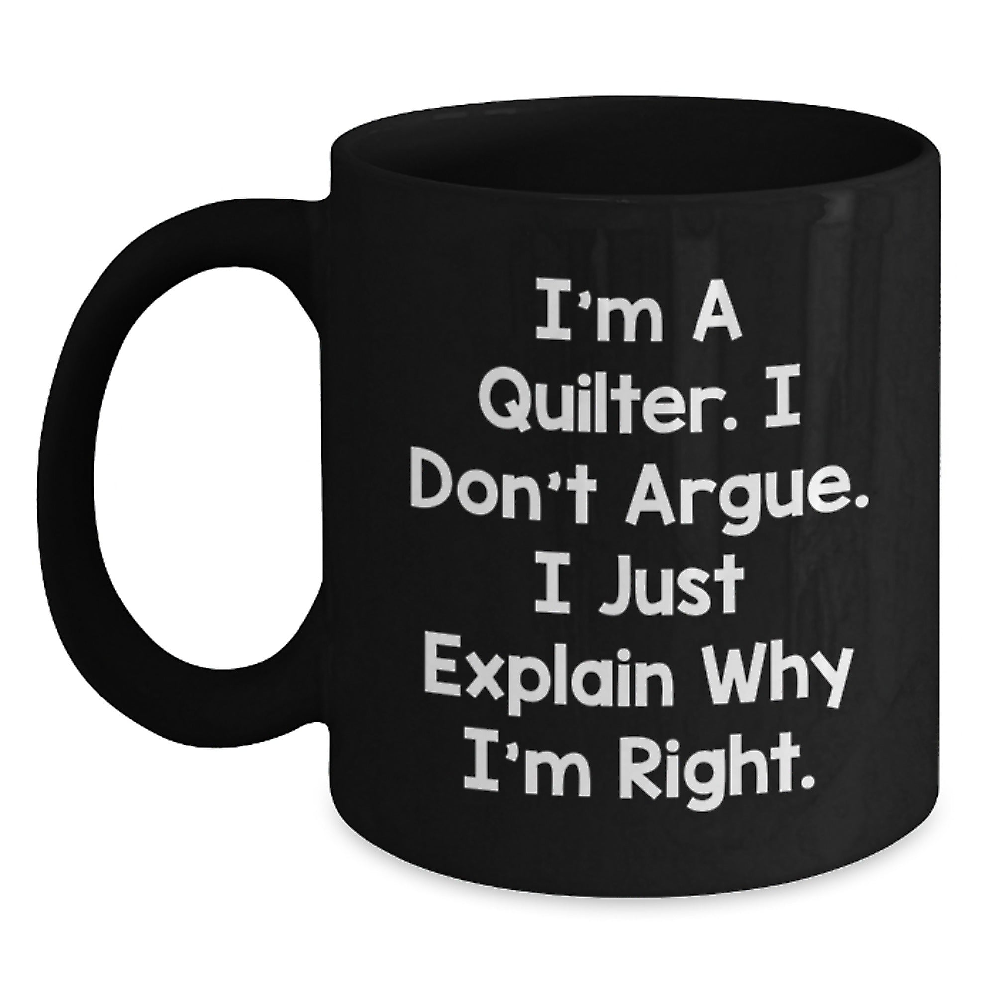 Quilter Gifts from Friends for Quilter Men, Funny Black Coffee Mug for Christmas Unique Gifts - Main