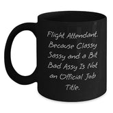 Funny Flight Attendant Gifts from Friends, Unique Black Coffee Mugs for Christmas, Sassy Flight Attendant Quotes, Gifts for Flight Attendants - Main