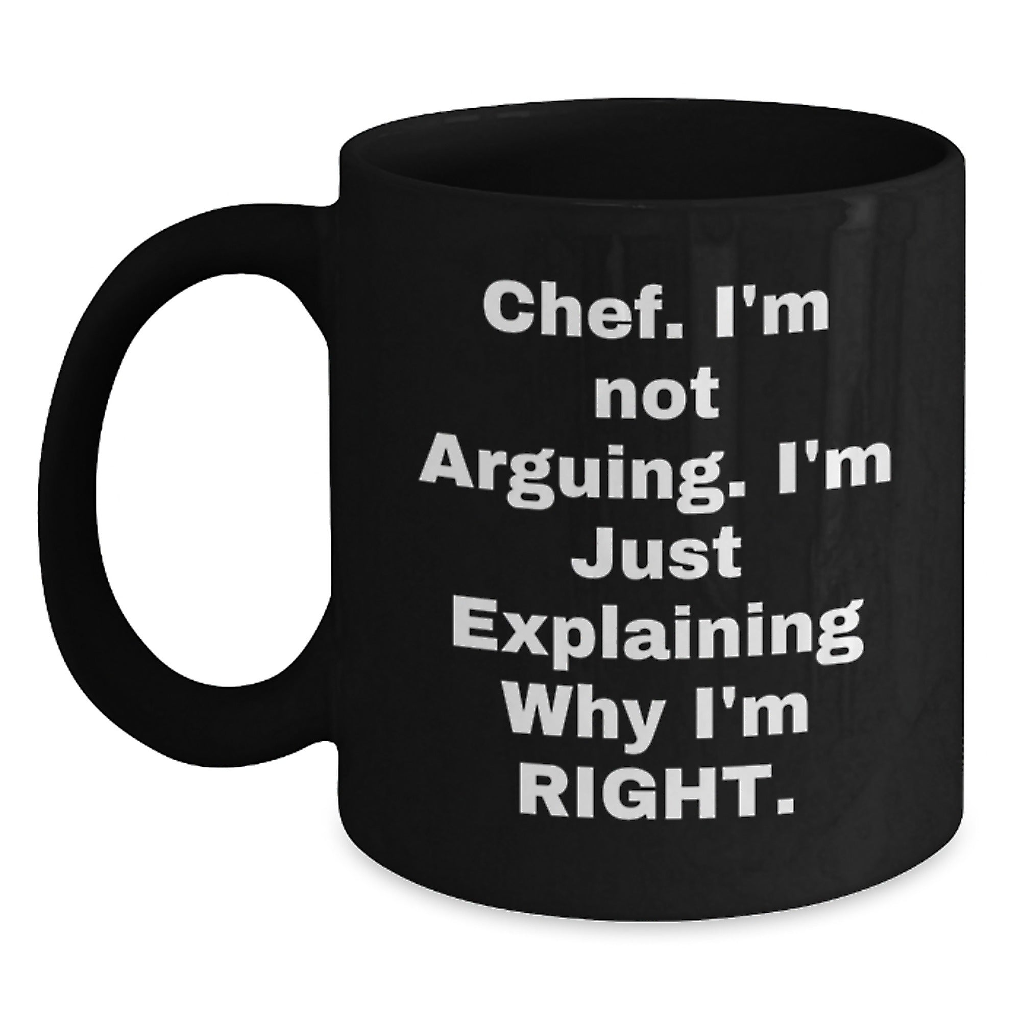 Funny Chef Black Coffee Mugs Gifts from Friends and Family for Christmas Unique Presents, Chef Humor, Black Ceramic Mugs, 11oz or 15oz, Gifts for Men and Women, Inspirational Chef Quotes, Chef Gifts - Main