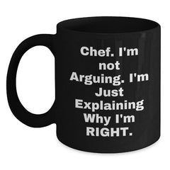 Funny Chef Black Coffee Mugs Gifts from Friends and Family for Christmas Unique Presents, Chef Humor, Black Ceramic Mugs, 11oz or 15oz, Gifts for Men and Women, Inspirational Chef Quotes, Chef Gifts - Main