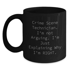 Funny Gifts from Friends, Unique Christmas Unique Gifts for Crime Scene Technician Lovers, Black Coffee Mug - Main
