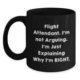 Funny Flight Attendant Gifts from Friends, Flight Attendant Black Coffee Mug, Christmas Unique Gifts for Flight Attendant - Main