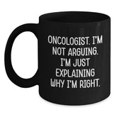 Funny Oncologist Gifts Black Coffee Mug for Christmas Unique Presents from Family Friends - Main