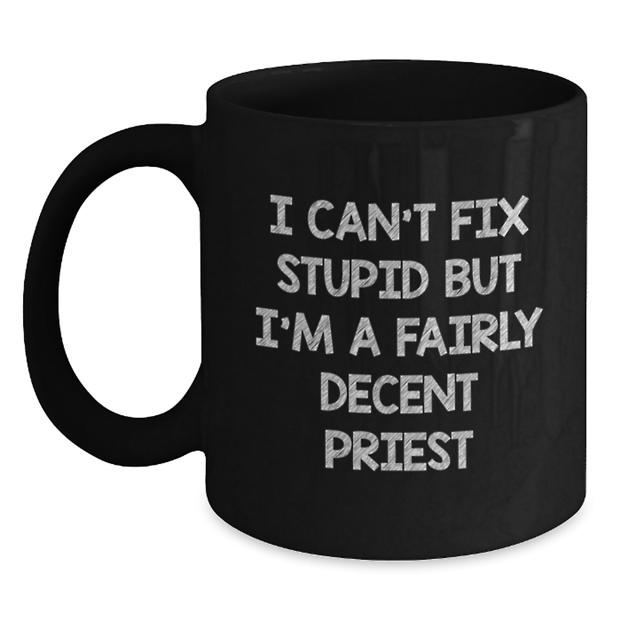 Funny Priest Gifts from Friends for Priest, Unique Black Coffee Mug, Christmas Unique Gifts - Main