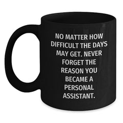 Funny Inspirational Gifts for Personal Assistant Men from Friends and Family Black Coffee Mug Christmas Unique - Main