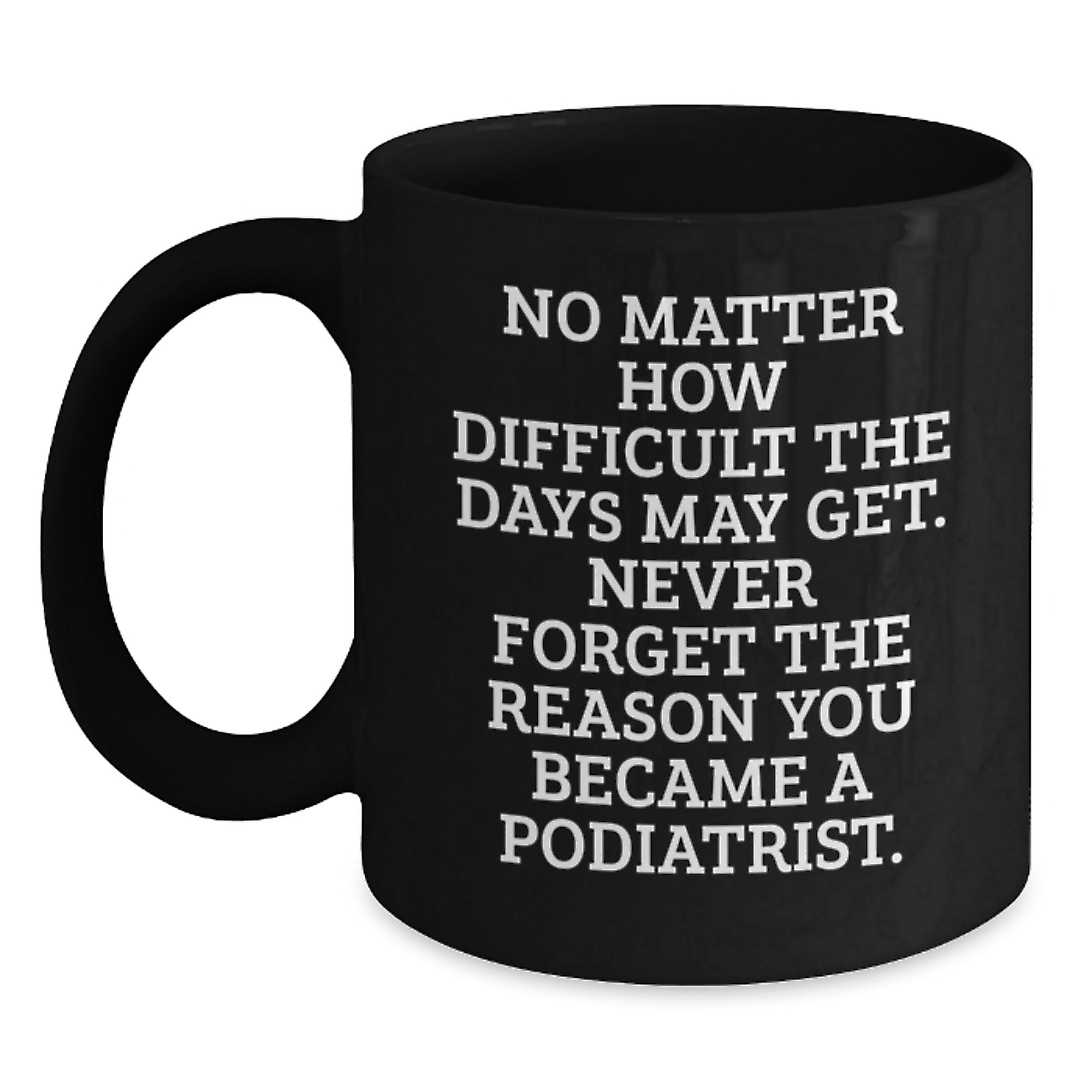 Funny Podiatrist Gifts Inspirational Black Coffee Mug for Podiatrist Friends - Gifts from Friends to Podiatrist Family - Never Forget the Reason You Became a Podiatrist Christmas Unique Gifts - Main