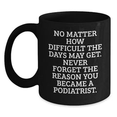 Funny Podiatrist Gifts Inspirational Black Coffee Mug for Podiatrist Friends - Gifts from Friends to Podiatrist Family - Never Forget the Reason You Became a Podiatrist Christmas Unique Gifts - Main