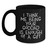 Funny Goddad Gift Ideas for Him, Unique Black Coffee Mug, Birthday Unique Gifts from Friends or Family - Main