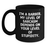 Funny Barber Gifts from Men for Barbers - I'm A Barber Black Coffee Mug, Graduation Unique Gifts - Main