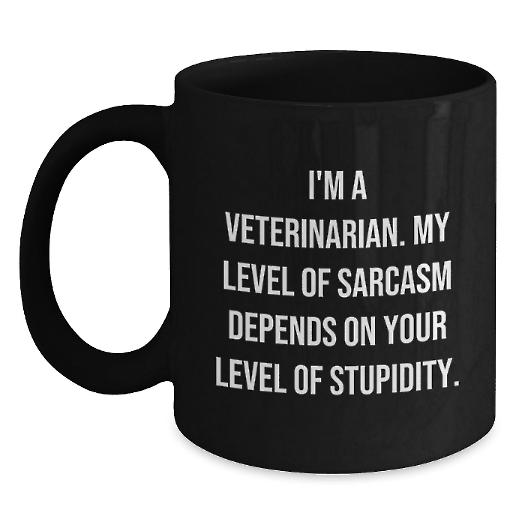 Funny Veterinarian Gifts from Friends for Birthday, Black Coffee Mug with Sarcasm Quote - Main