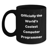 Funny Computer Programmer Gifts for Men, Women, Coworkers - Black Coffee Mug: 'Officially The World's Coolest Computer Programmer' - Unique Graduation Gifts from Family and Friends - Main