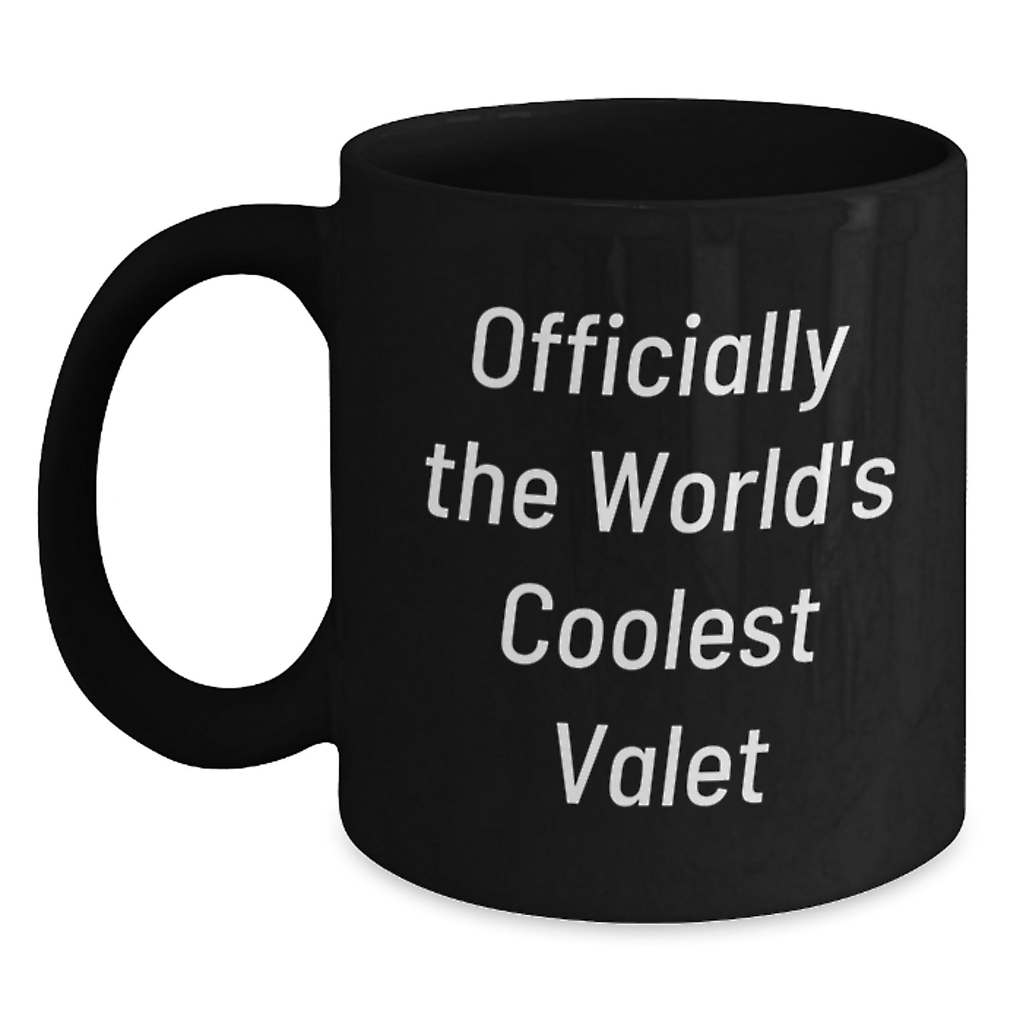 Funny Valet Gifts from Friends for Valet Graduation Unique Black Coffee Mugs, Officially The World's Coolest Valet - Main