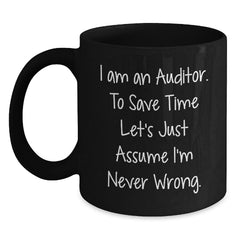 Funny Auditor Gifts from Family to Friends - Black Coffee Mug for Graduation - Main