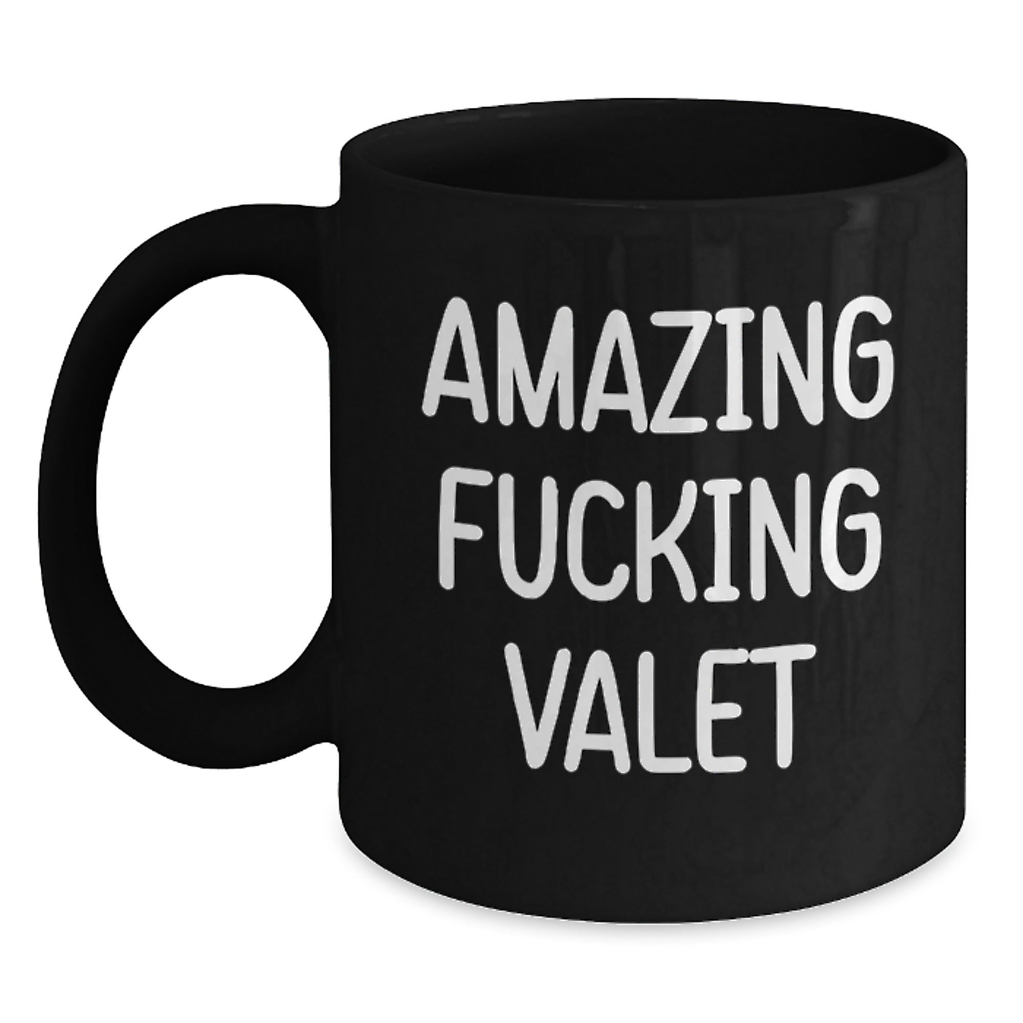 Funny Valet Gifts for Men from Friends, Black Coffee Mug with Amazing Quote, Birthday Unique Gifts - Main