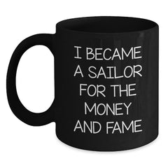 Sailor Gifts Funny Black Coffee Mugs for Men from Friends, Perfect Unique Graduation Gifts for Sailor Enthusiasts - Main
