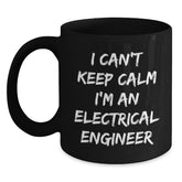 Funny Electrical Engineer Gifts for Him, Black Coffee Mug, Christmas Unique Presents from Friends to Men Who Love Electronics - Main