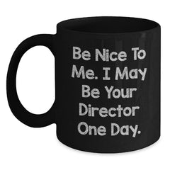 Funny Director Gifts from Friends, Black Coffee Mug for Men or Women, Christmas Unique Presents for Director - Main
