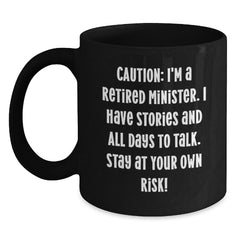 Funny Minister Gifts, Retired Minister Coffee Mug, Birthday Unique Gifts from Friends, for Minister, Men, or Women - Main