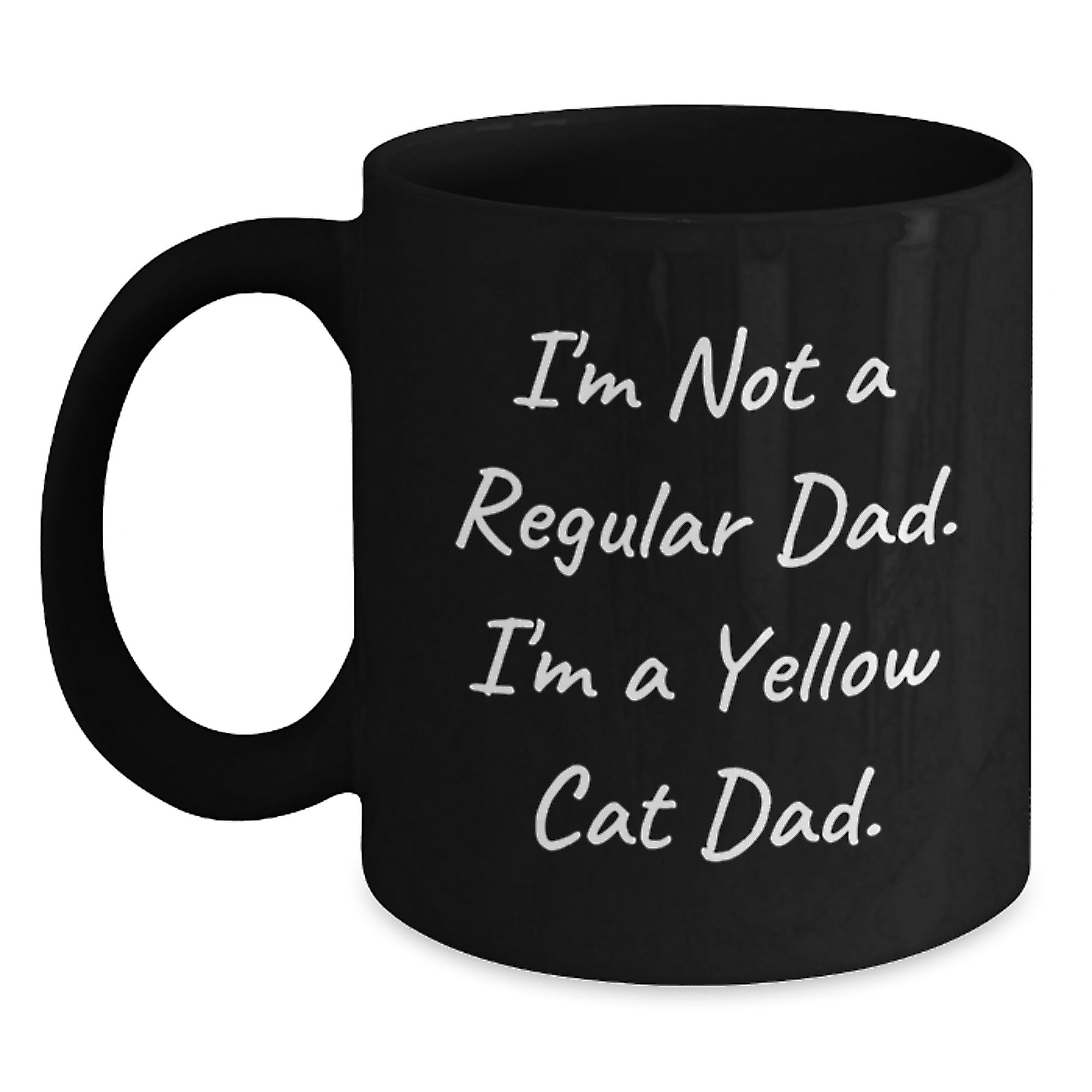 Funny Yellow Cat Dad Gifts for Men, Unique Black Coffee Mug from Dad to Son, Christmas Unique Gifts - Main