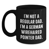 Funny German Wirehaired Pointer Dog Gifts for Dad Birthday Black Coffee Mug from Men, Unique Dad Jokes for German Wirehaired Pointer Dog Lovers - Main