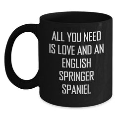 Funny English Springer Spaniel Dog Gifts for Men - Black Coffee Mug, Perfect Birthday Unique Gifts from Friends - Main