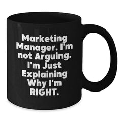 Funny Marketing Manager Gifts, Black Coffee Mugs with Inspirational Quote, Perfect for Christmas Unique Gifts from Family to Friends, Coworkers, or Men, Women - Marketing Manager Mug - Additional